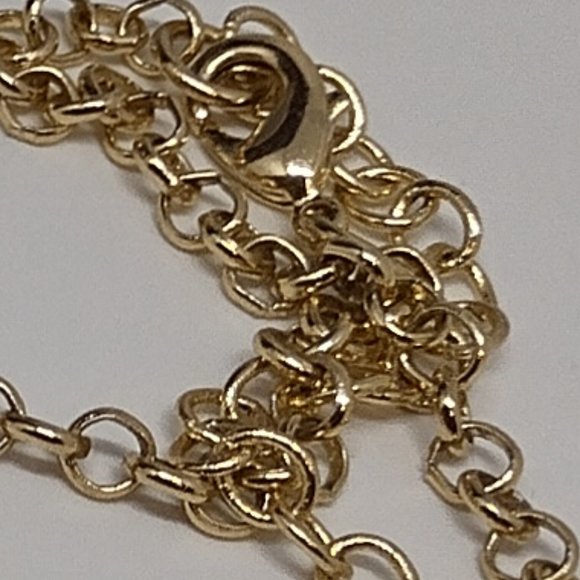 Gold Bar Necklace with Large Smoky Rhinestones Surrounded by Clear Rhinestones - Picture 6 of 8